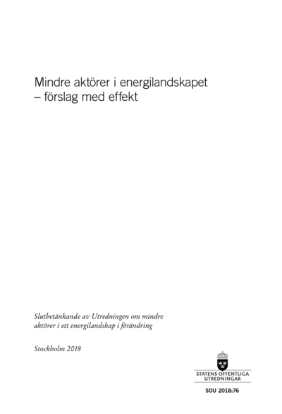 Omslaget till SOU 2018:76