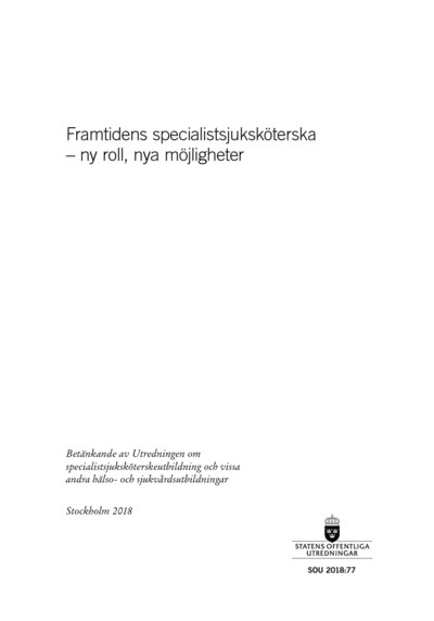 Omslaget till SOU 2018:77