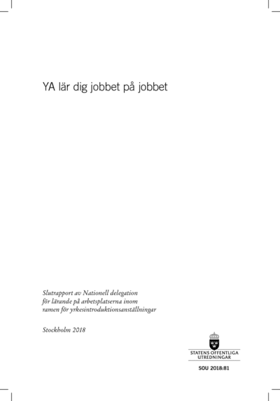 Omslaget till SOU 2018:81