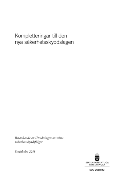 Omslaget till SOU 2018:82