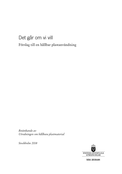 Omslaget till SOU 2018:84