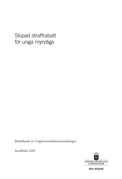 Omslaget till SOU 2018:85