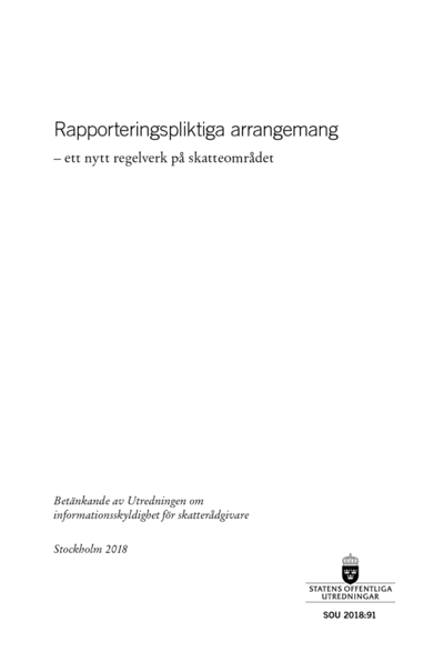 Omslaget till SOU 2018:91