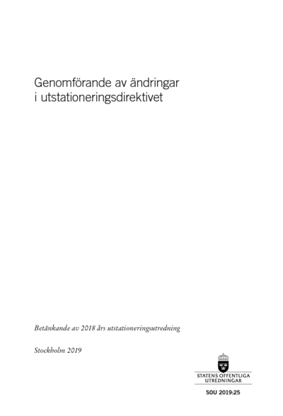 Omslaget till SOU 2019:25