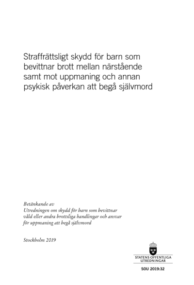 Omslaget till SOU 2019:32