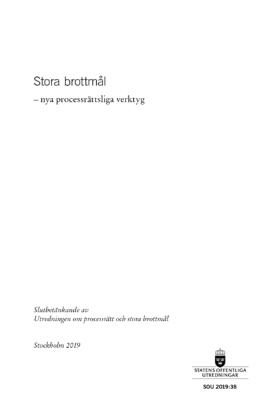 Omslaget till SOU 2019:38