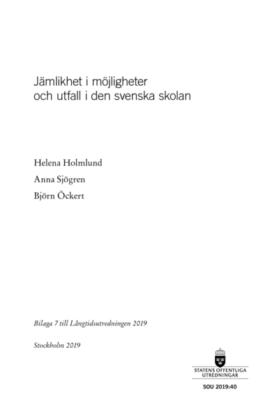 Omslaget till SOU 2019:40