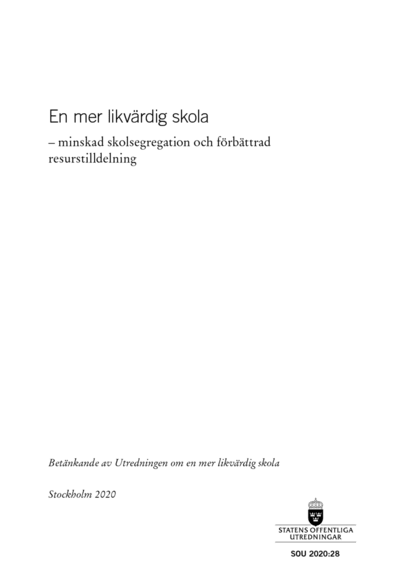 Omslaget till SOU 2020:28