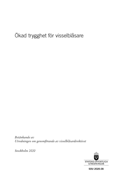 Omslaget till SOU 2020:38