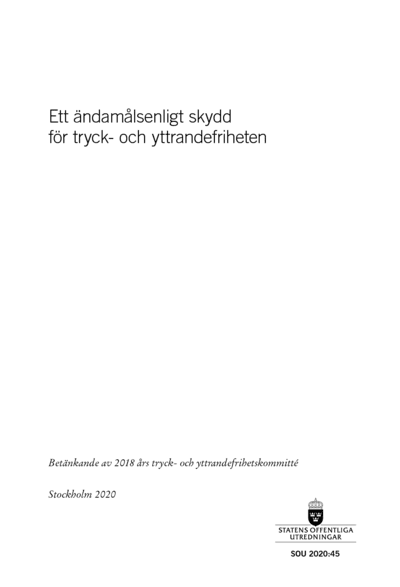 Omslaget till SOU 2020:45