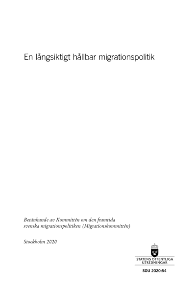 Omslaget till SOU 2020:54