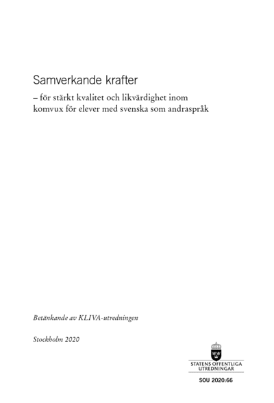 Omslaget till SOU 2020:66