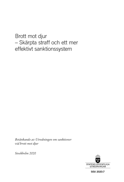 Omslaget till SOU 2020:7