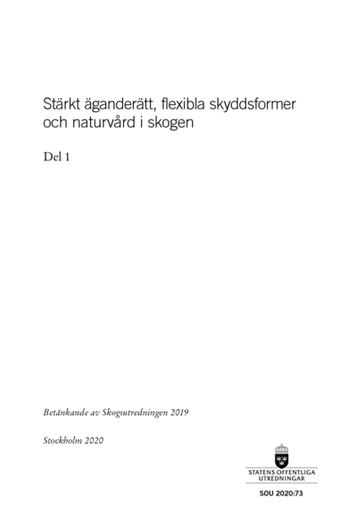 Omslaget till SOU 2020:73