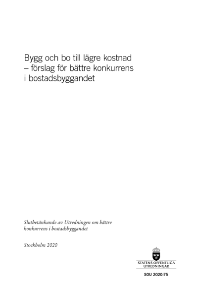 Omslaget till SOU 2020:75