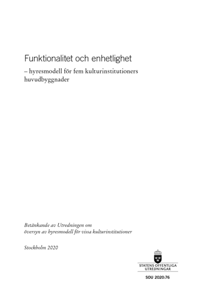 Omslaget till SOU 2020:76