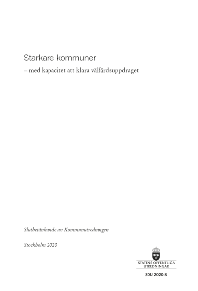 Omslaget till SOU 2020:8