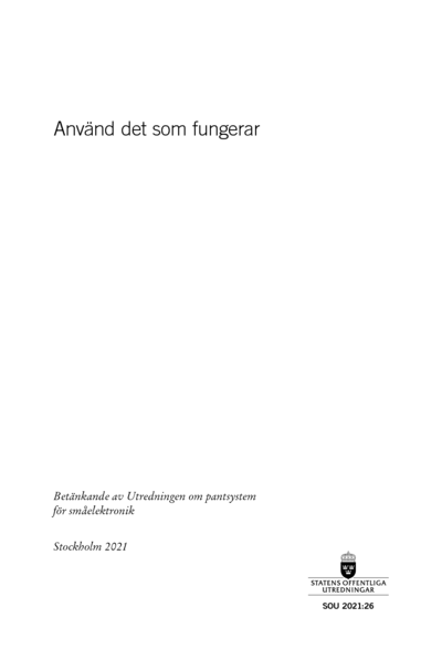 Omslaget till SOU 2021:26