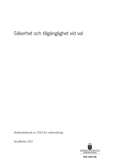 Omslaget till SOU 2021:96