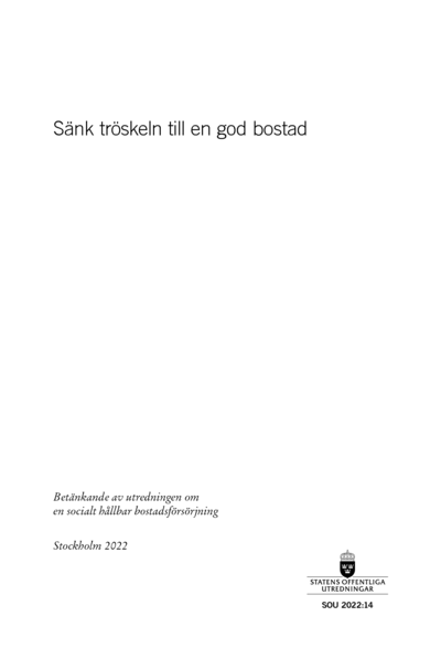 Omslaget till SOU 2022:14