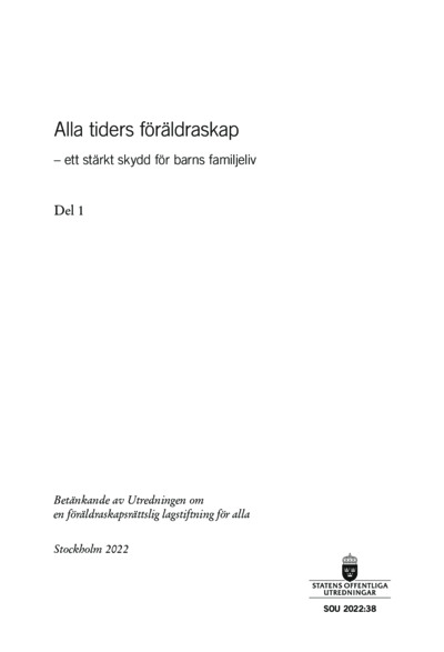 Omslaget till SOU 2022:38