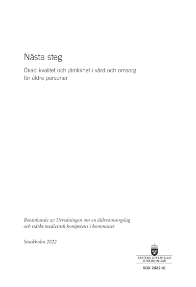 Omslaget till SOU 2022:41