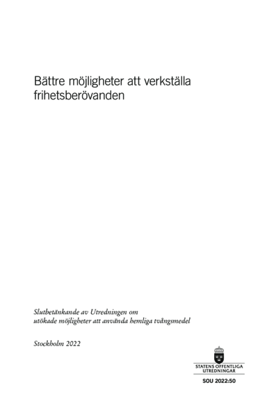 Omslaget till SOU 2022:50