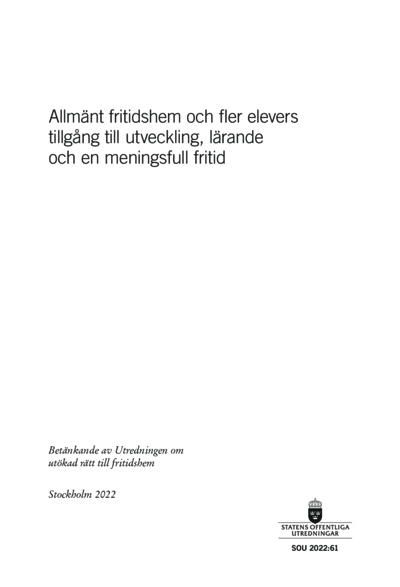 Omslaget till SOU 2022:61