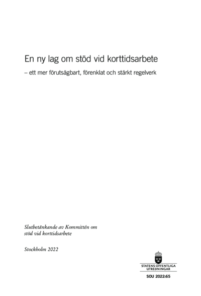 Omslaget till SOU 2022:65