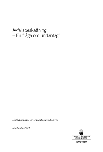 Omslaget till SOU 2022:9