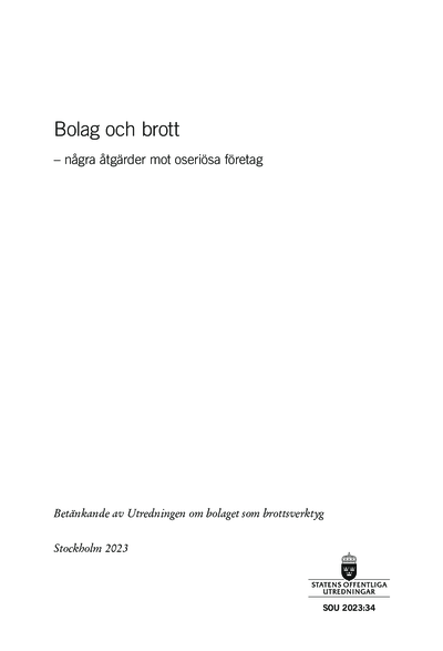 Omslaget till SOU 2023:34