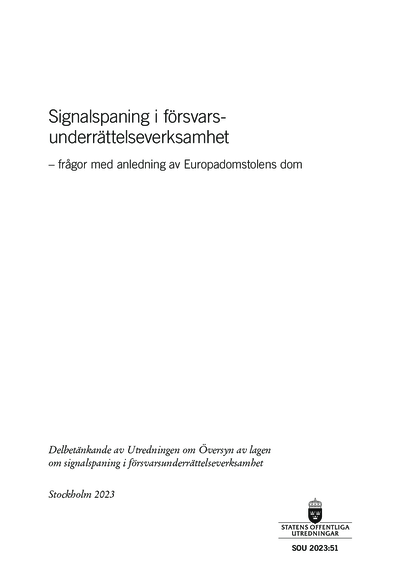 Omslaget till SOU 2023:51