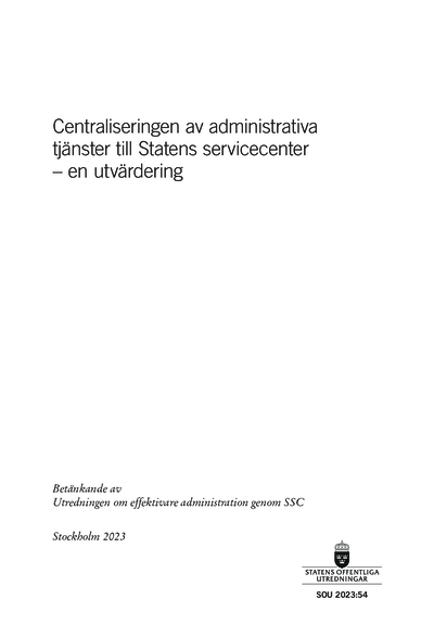 Omslaget till SOU 2023:54