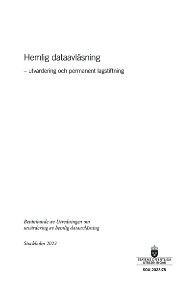 Omslaget till SOU 2023:78