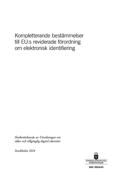 Omslaget till SOU 2024:45