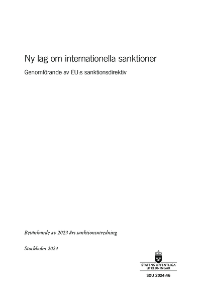 Omslaget till SOU 2024:46
