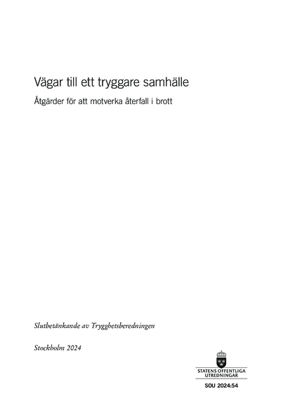 Omslaget till SOU 2024:54