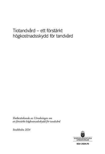 Omslaget till SOU 2024:70