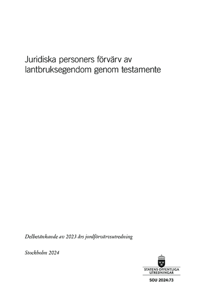 Omslaget till SOU 2024:73