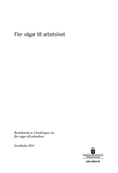 Omslaget till SOU 2024:74