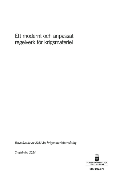 Omslaget till SOU 2024:77