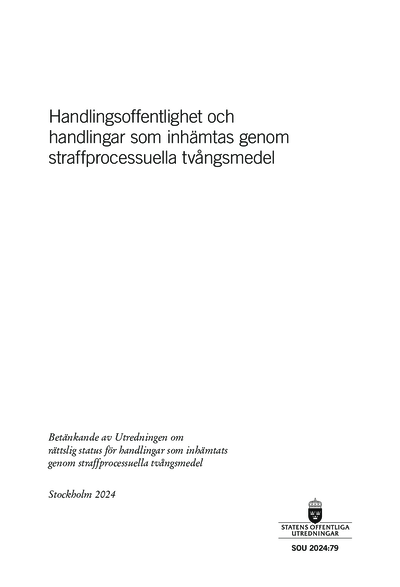 Omslaget till SOU 2024:79