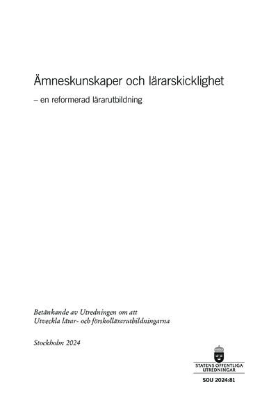 Omslaget till SOU 2024:81