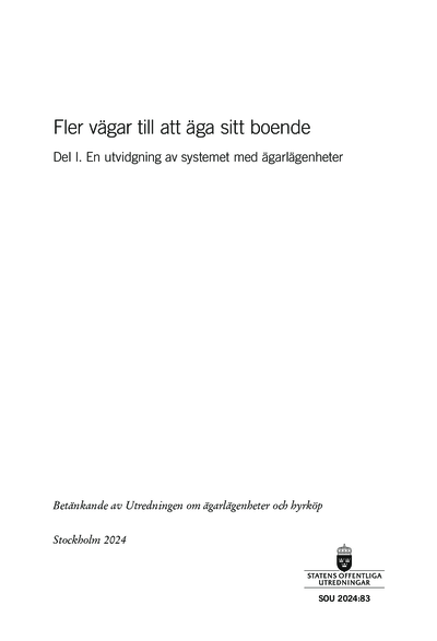 Omslaget till SOU 2024:83