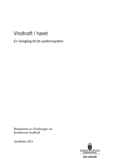 Omslaget till SOU 2024:89