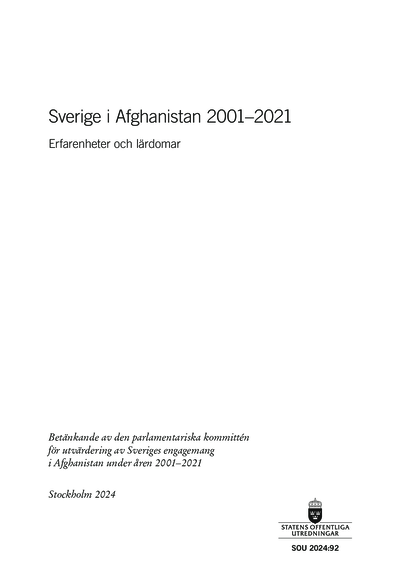 Omslaget till SOU 2024:92