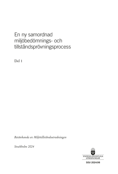 Omslaget till SOU 2024:98