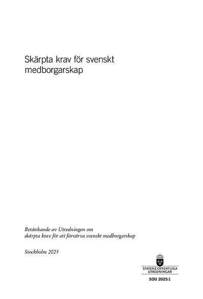 Omslaget till SOU 2025:1