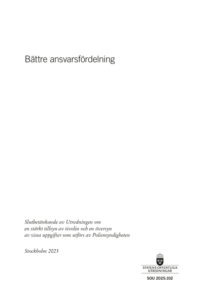 Omslaget till SOU 2025:102
