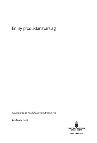 Omslaget till SOU 2025:103